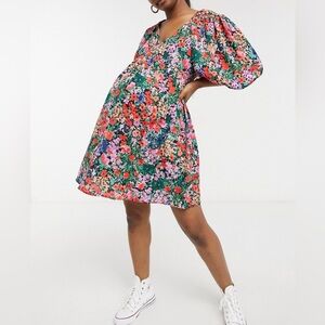 Topshop Maternity Dress 14 Large L Floral Spring Summer